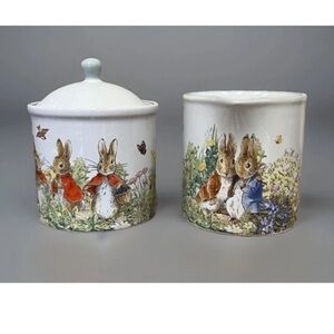Peter Rabbit Sugar and Creamer Set - White and Green